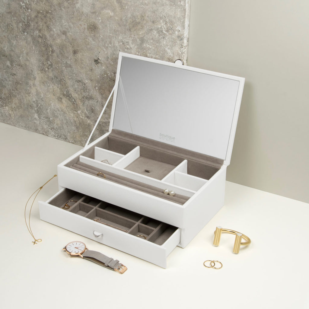 Medium White Boutique Jewellery Box Stackers