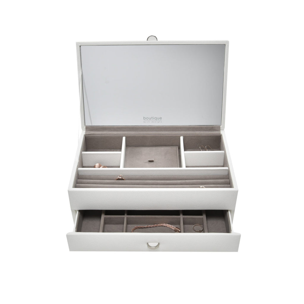Medium White Boutique Jewellery Box Stackers
