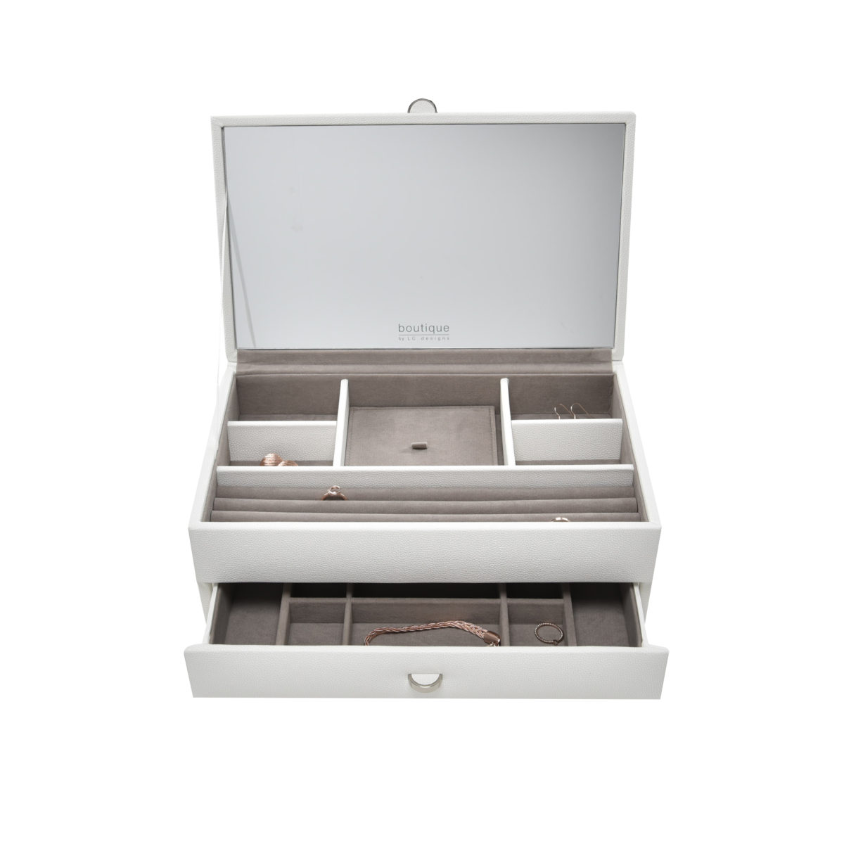 Medium White Boutique Jewellery Box Stackers